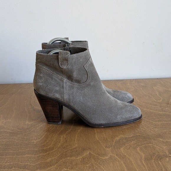 Ash Ivana Gray Leather Suede Booties Boots Women's Size EU 38 US women's 7.5 - Picture 1 of 8
